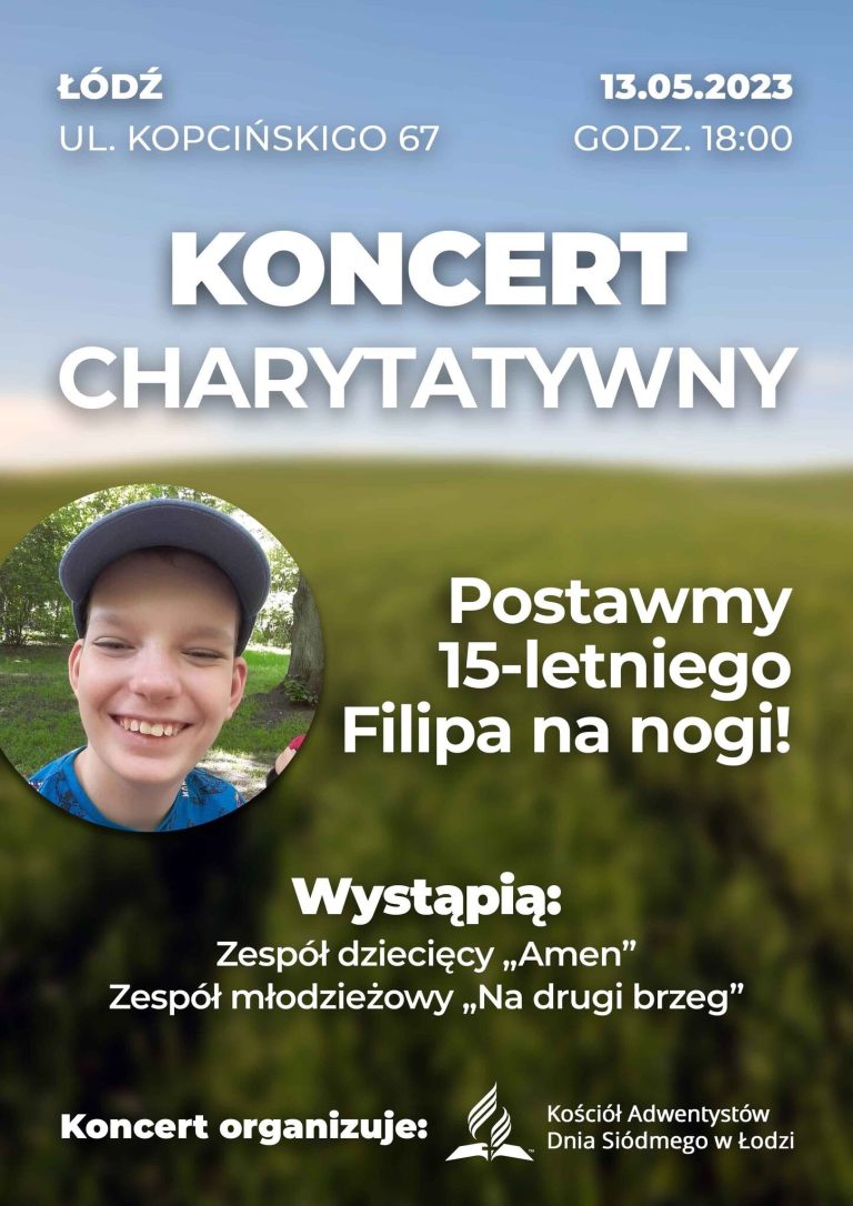 Koncert charytatywny dla niepełnosprawnego Filipa – 13 maja godz. 18.00