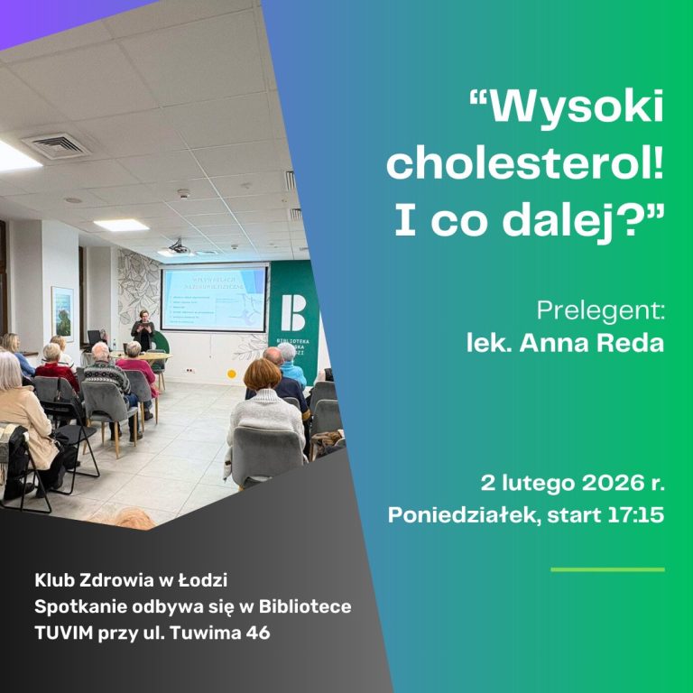 Klub Zdrowia – „Wysoki cholesterol! I co dalej?” – 2 lutego – godz. 17:15